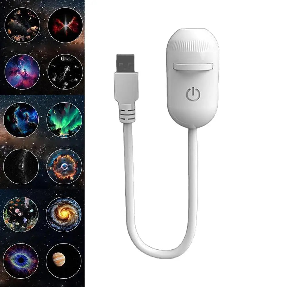 Proyector LED Galaxy 2 en 1 – Rotación 360° USB Luz Ambiente para Dormitorio y Fiestas