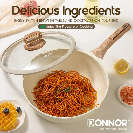 Set de Ollas y Sartenes Antiadherentes de Cerámica DONNOR – Cocina Fácil y Profesional