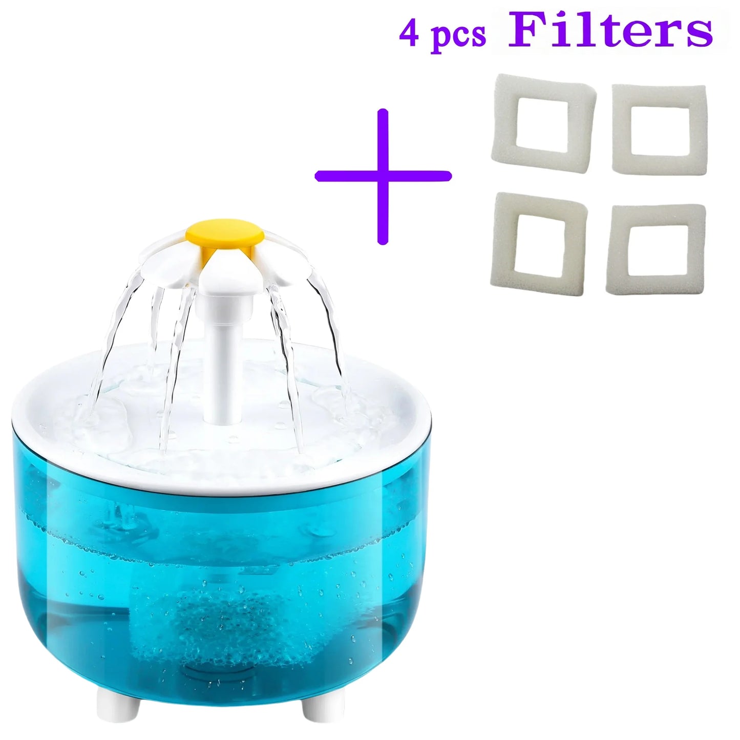 Fuente de Agua para Mascotas con 4 Filtros USB 1200ml – Dispensador Automático para Gatos y Perros