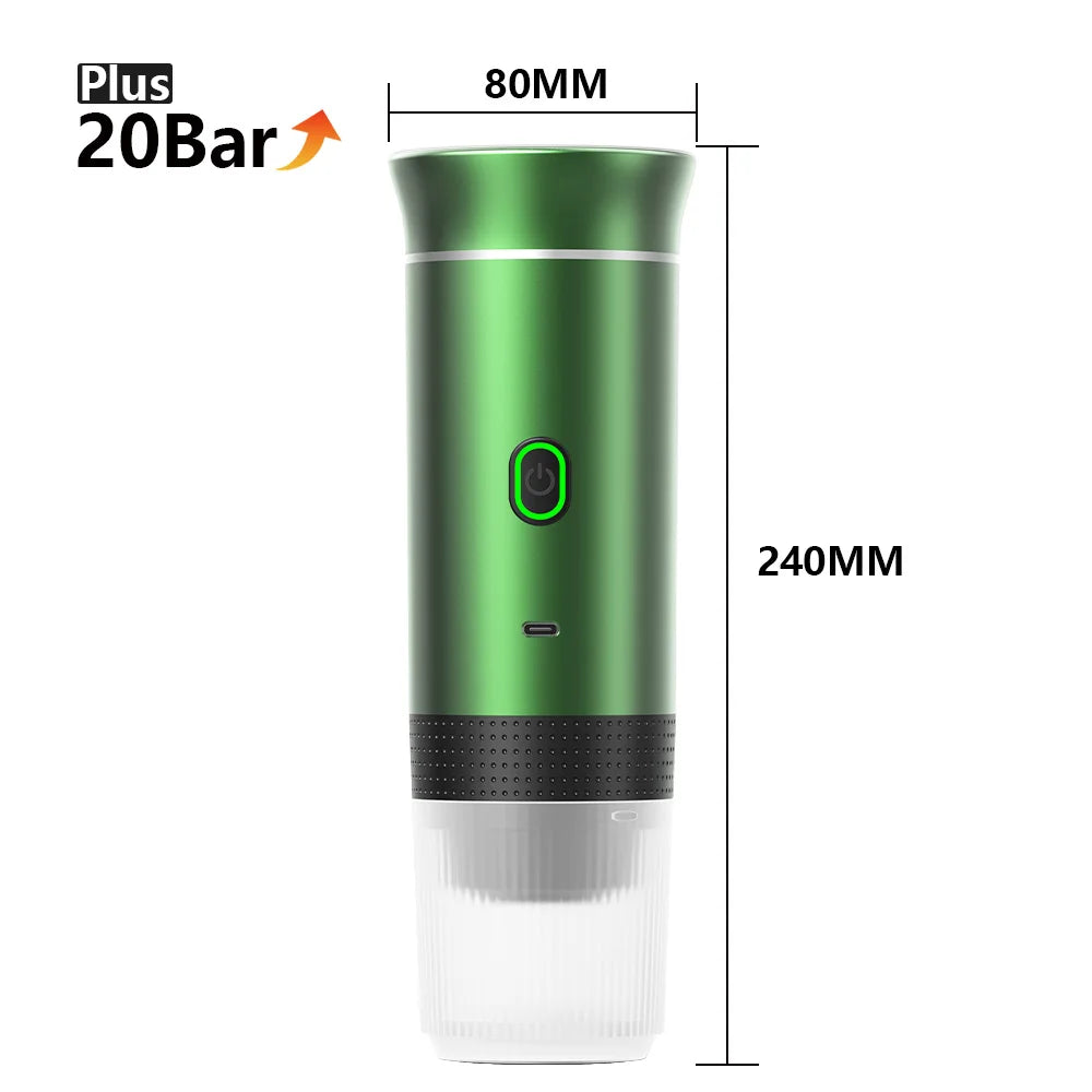 Cafetera Espresso Portátil Inalámbrica 3 en 1 para Cápsulas y Café Molido | Ideal para Auto, Hogar y Camping