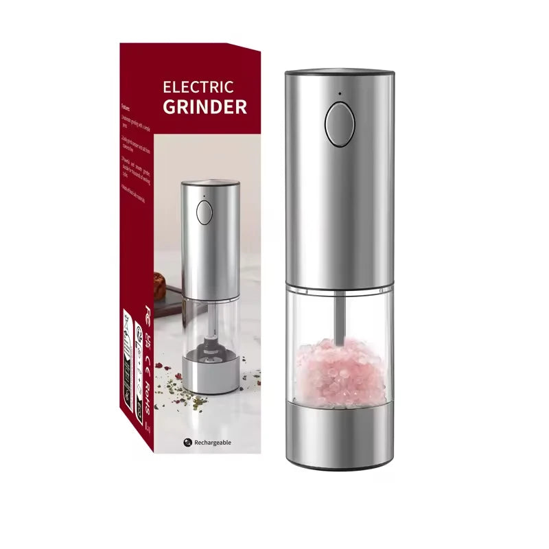 Molinillo Automático de Pimienta y Sal USB Recargable – Ajuste de Grosor, Luz LED (1 o 2 unidades)
