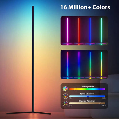 Lámpara de Pie RGB con Sincronización Musical – 16 Millones de Colores, Control Remoto, Moderna