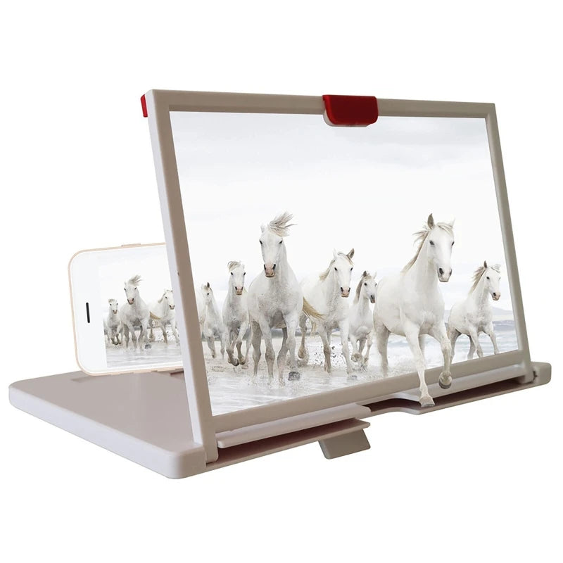 Amplificador de Pantalla 3D para Móvil 10/12 Pulgadas – Soporte Universal con Lupa HD