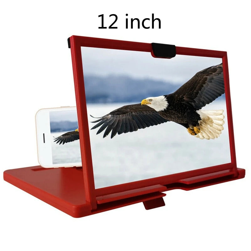Amplificador de Pantalla 3D para Móvil 10/12 Pulgadas – Soporte Universal con Lupa HD