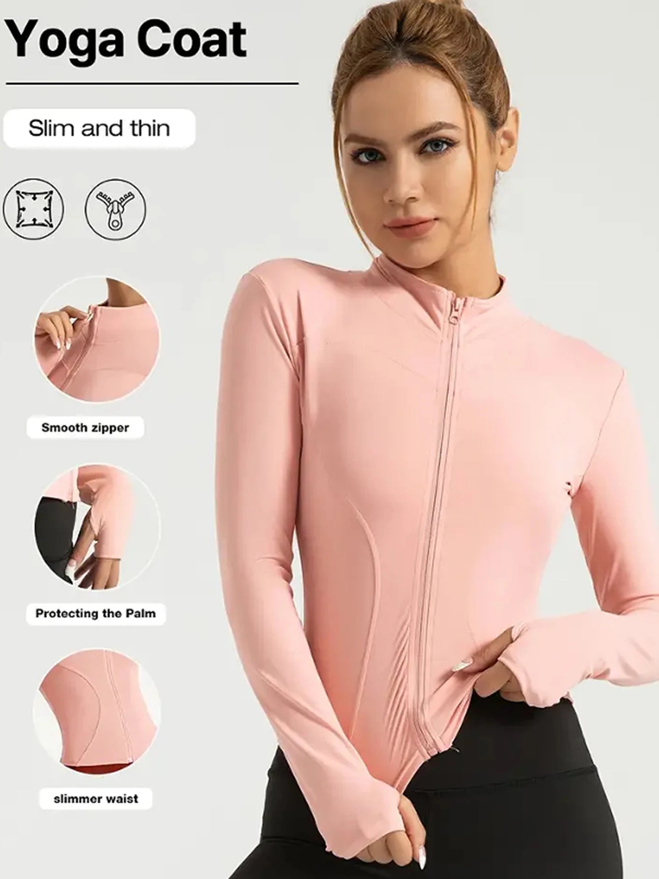 Campera Deportiva Slim para Mujer – Cuello Alto con Cierre, Running y Fitness