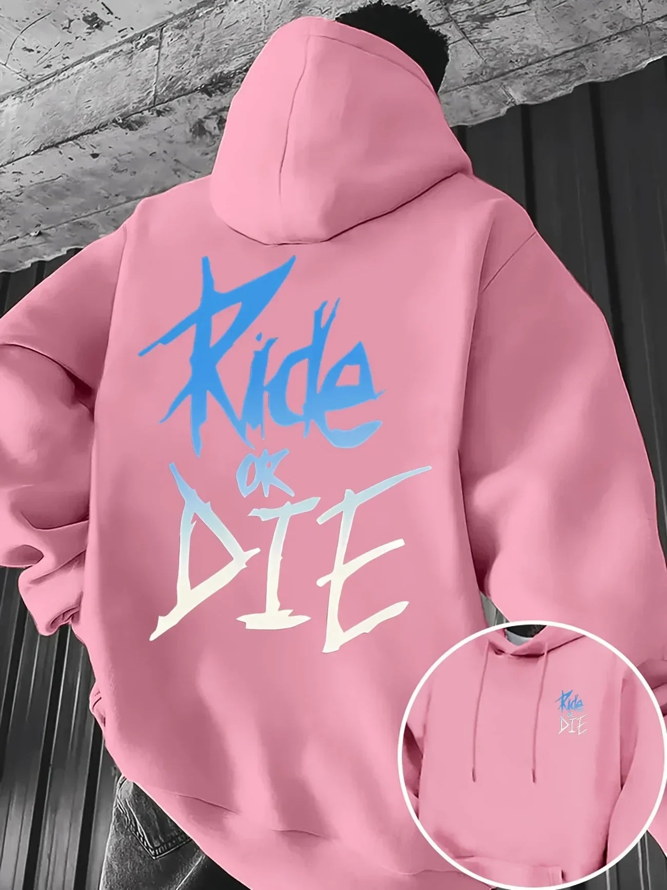 Hoodie “Ride or Die” con Estampado Graffiti – Streetwear Casual Unisex