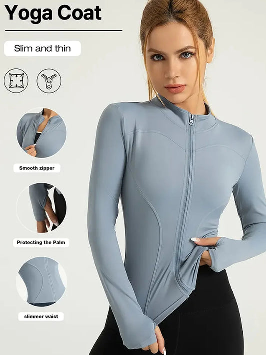 Campera Deportiva Slim para Mujer – Cuello Alto con Cierre, Running y Fitness