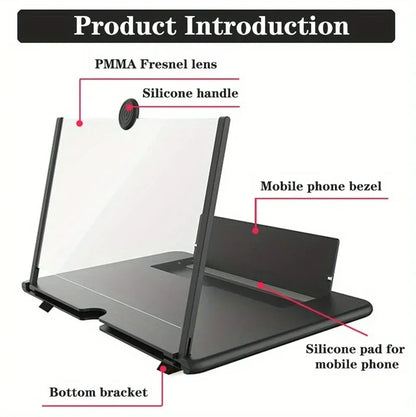 Lupa de Pantalla para Móvil 12/10 Pulgadas 3D HD – Amplificador para Adultos Mayores, Cine en Casa y Viajes