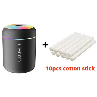 Humidificador de Aire Mini de 180 ml USB Eléctrico – Difusor de Aromas y Aceites Esenciales, Purificador de Aire con Niebla Aromática y Luz LED para Auto, Hogar y Dormitorio.