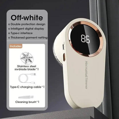 Quitapelusas Eléctrico Recargable USB con Pantalla LED | Removedor de Pelusas para Ropa y Telas