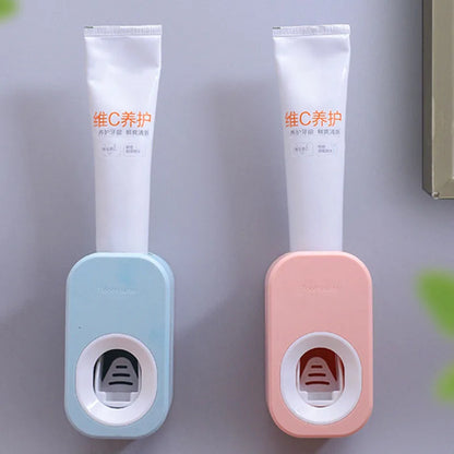 Dispensador Automático de Pasta Dental con Portacepillos – Soporte de Pared para Baño
