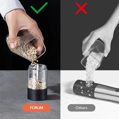 Set de Molinillos Eléctricos de Sal y Pimienta USB Recargables – Grosor Ajustable con Base de Almacenamiento