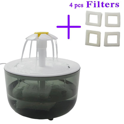 Fuente de Agua para Mascotas con 4 Filtros USB 1200ml – Dispensador Automático para Gatos y Perros