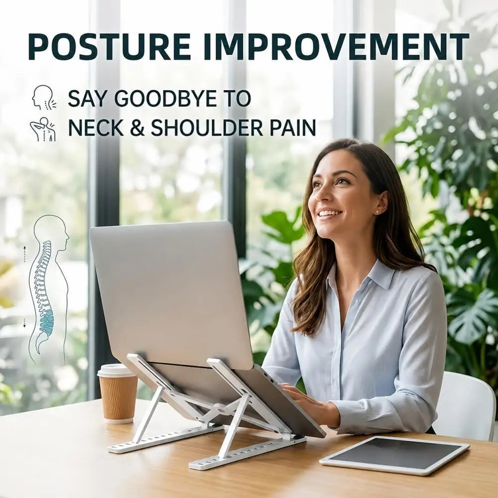 Soporte Plegable para Laptop con Ventilación y Múltiples Ángulos