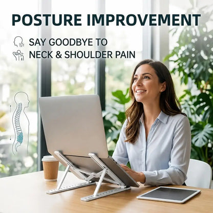 Soporte Plegable para Laptop con Ventilación y Múltiples Ángulos