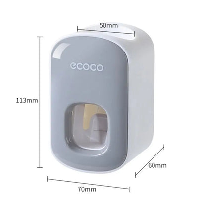 Dispensador Automático de Pasta Dental con Portacepillos – Soporte de Pared para Baño