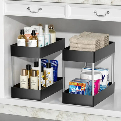 Organizador Bajo la Pileta 2 Niveles con Cajón Múltiple – Cocina y Baño (1 o 2 unidades)