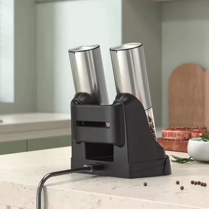 Molinillo Automático de Pimienta y Sal USB Recargable – Ajuste de Grosor, Luz LED (1 o 2 unidades)
