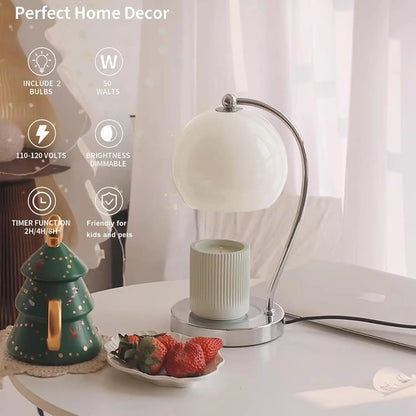 Calentador de Velas Moderno con Base Ancha – Timer, Regulador y Decoración para el Hogar