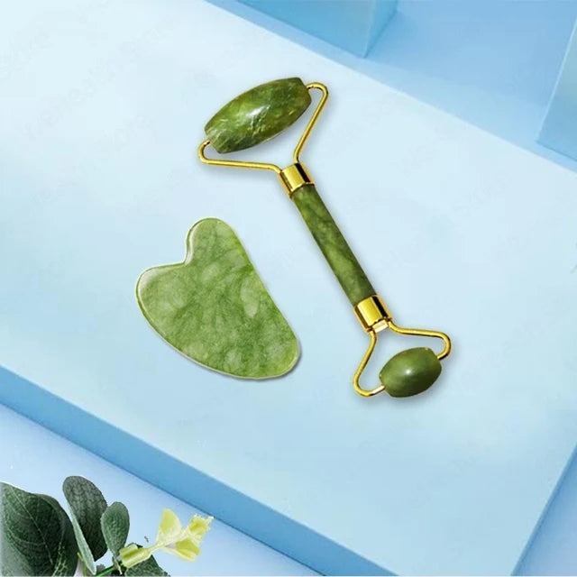 Gua Sha Facial de Jade – Masajeador Lifting, Drenaje Linfático y Cuidado de la Piel