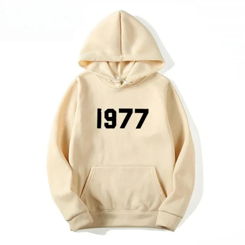 Buzo con Capucha Edición 1977 – Hip-Hop Streetwear Casual Primavera Otoño