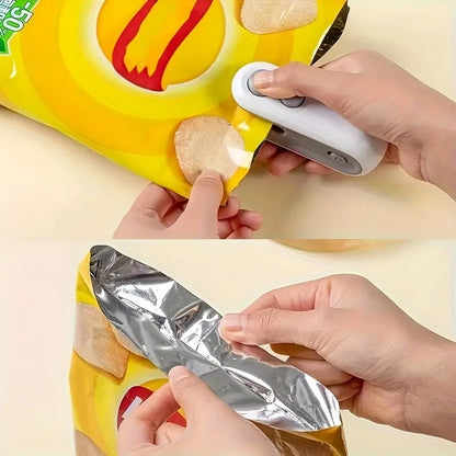 Selladora de Bolsas Multifunción 2 en 1 Recargable con Clip