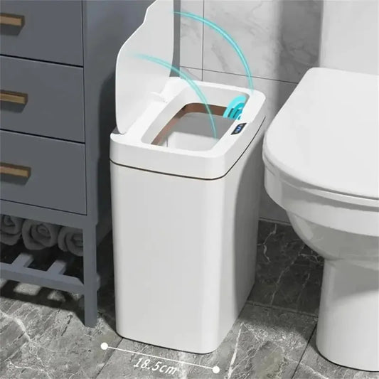 Cesto de Basura Inteligente 15L con Sensor Automático y Bolsa Automática – Estrecho para Baño