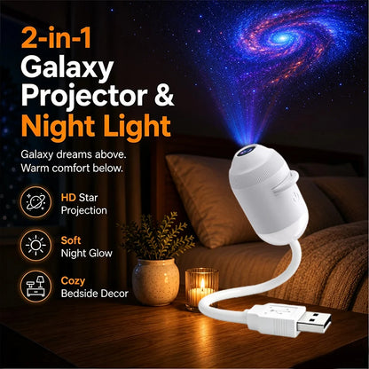 Proyector USB Cielo Estrellado 360° – Lámpara Galaxy Ambiente para Auto y Dormitorio