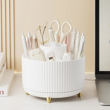 Organizador de Maquillaje Giratorio 360° con Gran Capacidad – Porta Pinceles, Lápices y Cosméticos