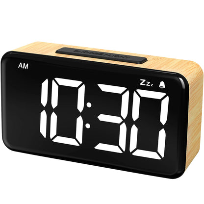 Reloj Despertador Digital LED con Carga USB y Brillo Ajustable – Formato 12/24H para Hogar y Oficina