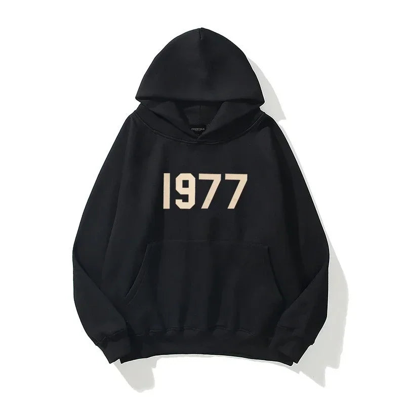 Buzo con Capucha Edición 1977 – Hip-Hop Streetwear Casual Primavera Otoño