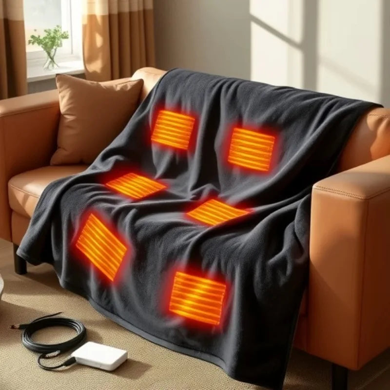 Chal Calefaccionado USB Recargable con 3 Niveles de Calor – Manta Portátil para Mujer y Hombre