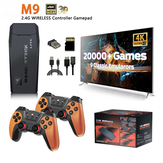 Consola Retro M9 – 4K, 30000 Juegos, 64GB, Doble Control Inalámbrico 2.4G, Compatible con PS1/GBA