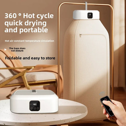 Secadora de Ropa Portátil Mini con Secado 360° de Aire Caliente, Plegable para Ropa Interior y Calcetines