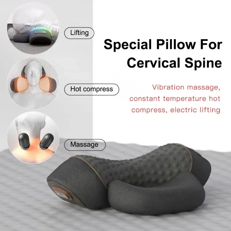Almohada Masajeadora Cervical Eléctrica con Calor y Vibración – Alivio para Cuello, Espalda y Relajación Muscular