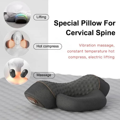Almohada Masajeadora Cervical Eléctrica con Calor y Vibración – Alivio para Cuello, Espalda y Relajación Muscular