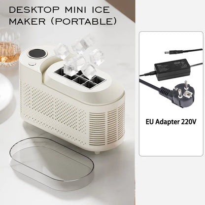 Máquina de Hielo Portátil 220V/110V y 12V – Mini Automática para Hogar, Dormitorio, Oficina y Auto