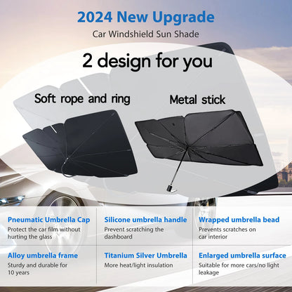 Parasol Plegable para Parabrisas de Auto 2024 – Protector UV y Térmico para Ventana Delantera