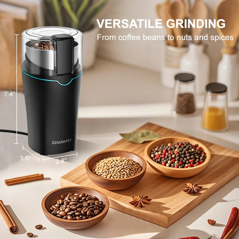Molinillo de Café Profesional 300W con Vaso Desmontable de Acero Inoxidable – Especias, Hierbas y Granos