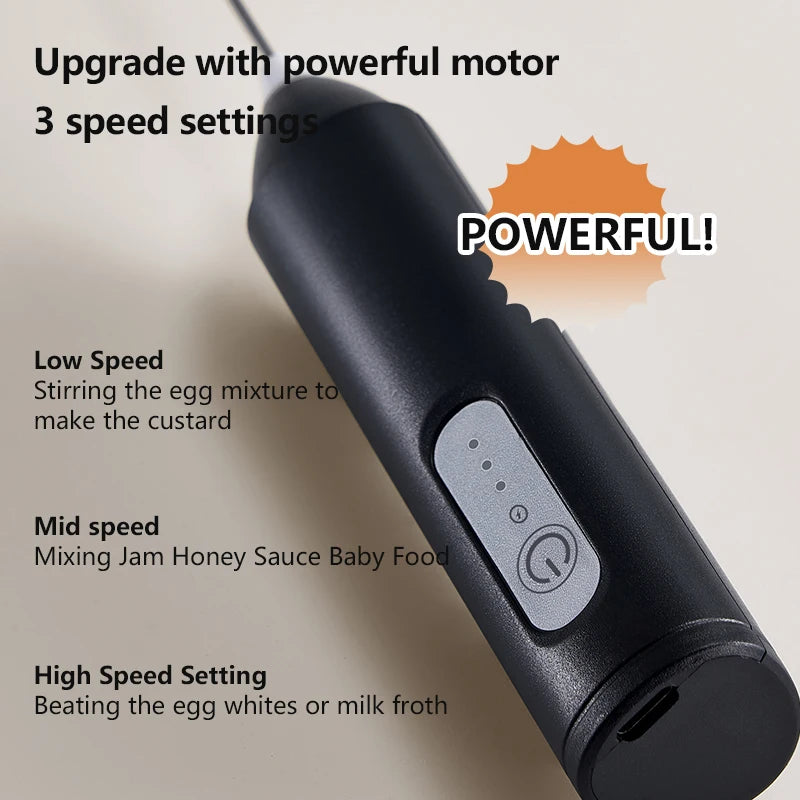 Espumador de Café Eléctrico Mejorado USB Recargable – 3 Velocidades, Batidor y Mezclador Mini