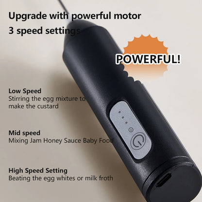 Espumador de Café Eléctrico Mejorado USB Recargable – 3 Velocidades, Batidor y Mezclador Mini