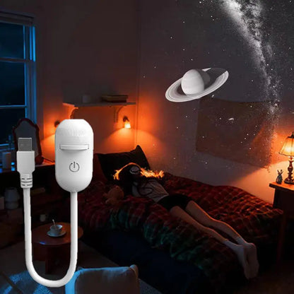Proyector LED Galaxy 2 en 1 – Rotación 360° USB Luz Ambiente para Dormitorio y Fiestas