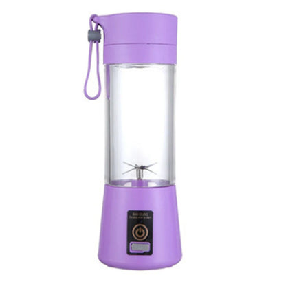 Licuadora Portátil Recargable por USB de 380 ml con 6 Cuchillas para Jugos, Batidos y Smoothies