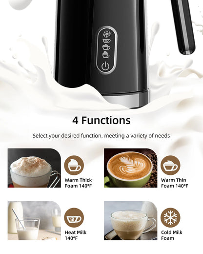 Espumador de Leche Automático BioloMix 4 en 1 – Frío, Caliente y Chocolate