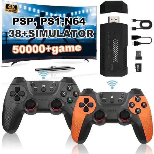 Consola Game Stick X2Pro 4K HD – 40K/50K Juegos Retro, 64G/128G, Compatible con PSP