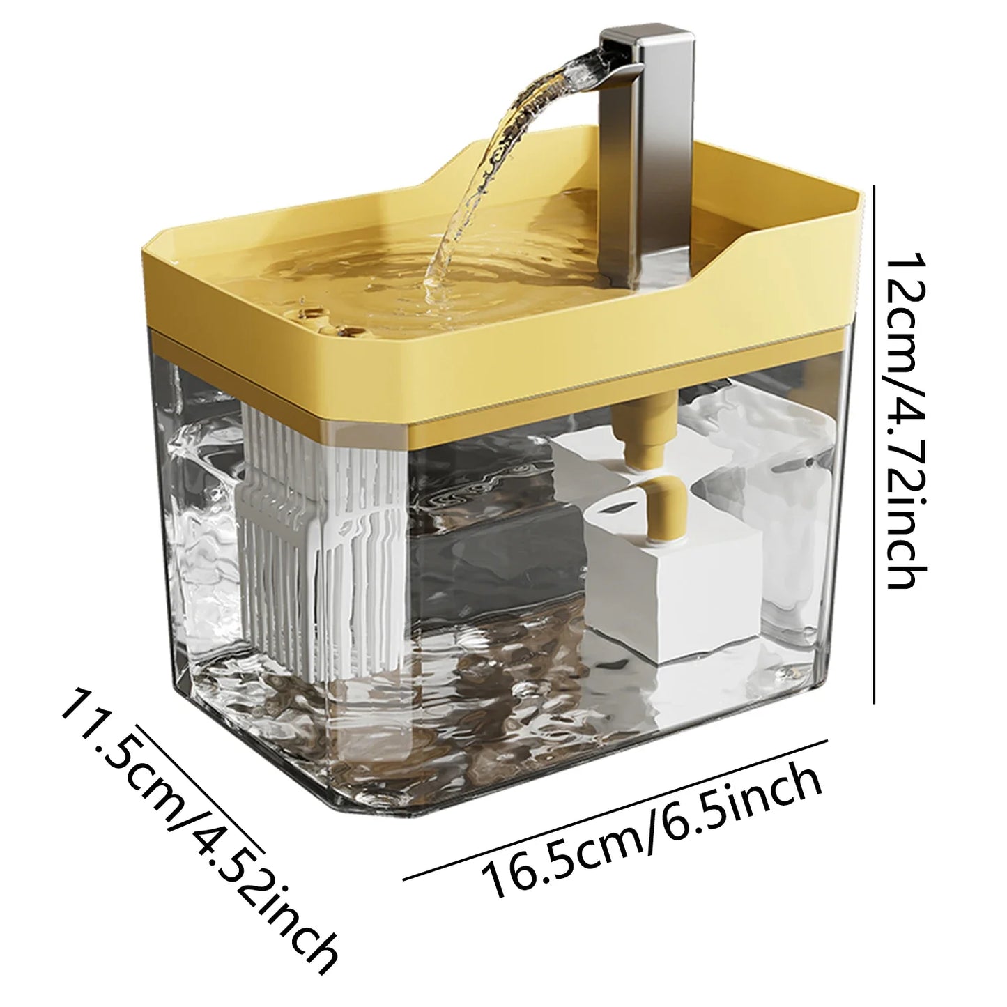 Fuente de Agua Transparente para Gatos con Filtro USB y Bomba – Dispensador Automático Antisequía