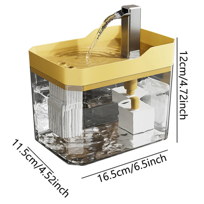Fuente de Agua Transparente para Gatos con Filtro USB y Bomba – Dispensador Automático Antisequía