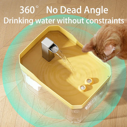 Fuente de Agua Transparente para Gatos con Filtro USB y Bomba – Dispensador Automático Antisequía