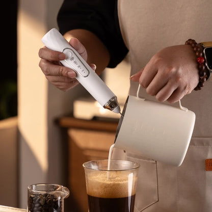 Espumador de Leche Inalámbrico Type-C de Acero Inoxidable – Mini Batidor para Café y Cappuccino