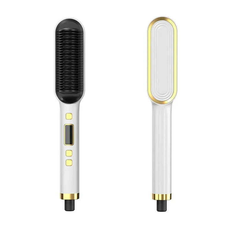 Cepillo Alisador Inteligente con Pantalla LCD – 31 Niveles, Cerámica y Control de Temperatura
